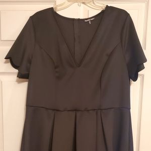 Black scalloped hem mini dress